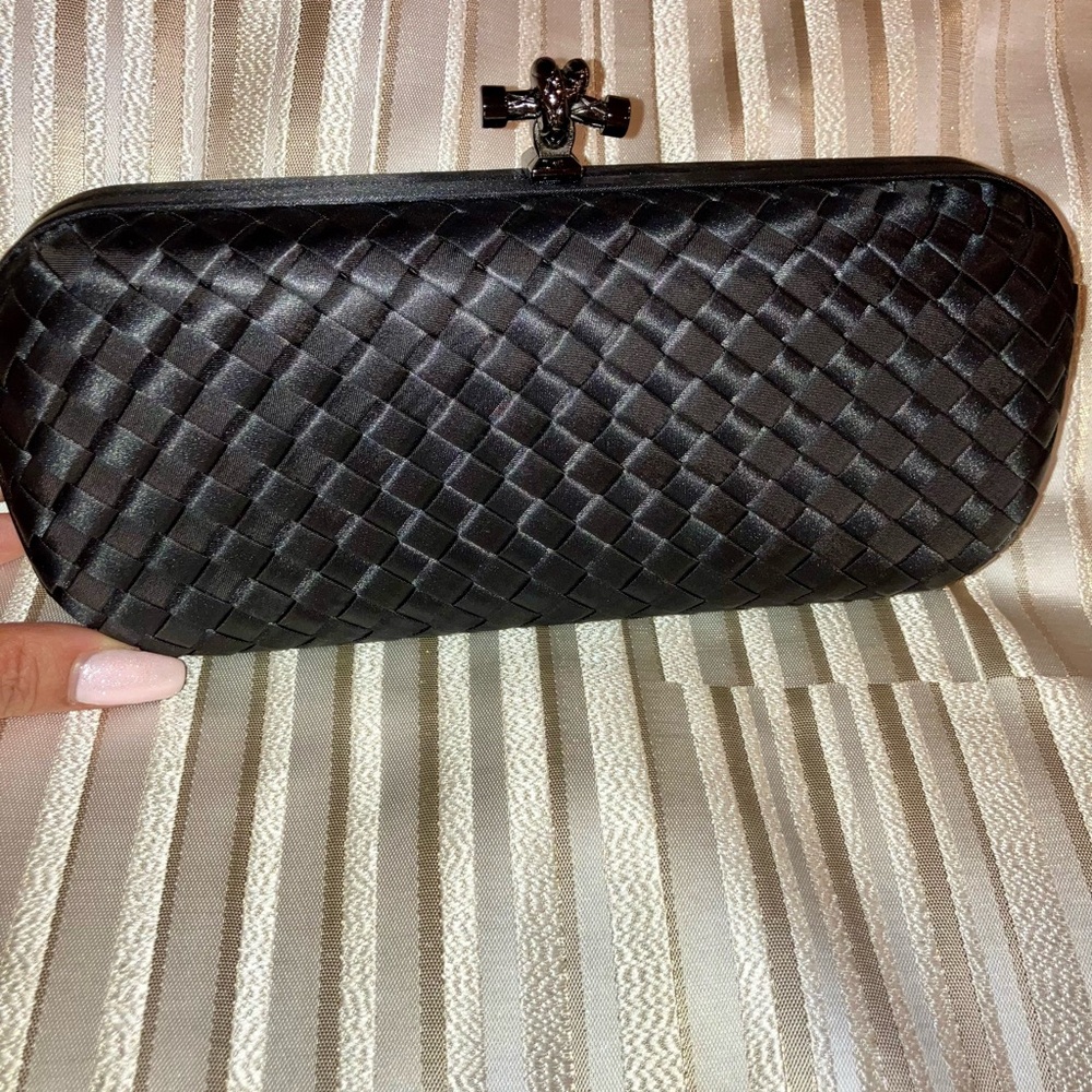 Elegant Black Woven Clutch